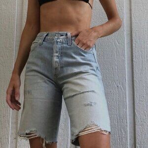Amo Denim Long Loverboy Cut Off Shorts